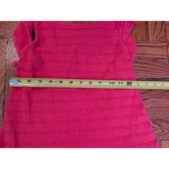 Anthropologie Mini Dress Sz XXSP Textured Flounce Open Back Ruffle Coral Pink - Picture 7 of 8